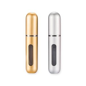 2 Portable Mini Refillable Travel Atomizers Gold and Silver Capacity 5ml